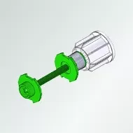 Stopper. This part is used to set the spring's position, limiting the fabric's extension length and ensuring precise control over the blind's operation.