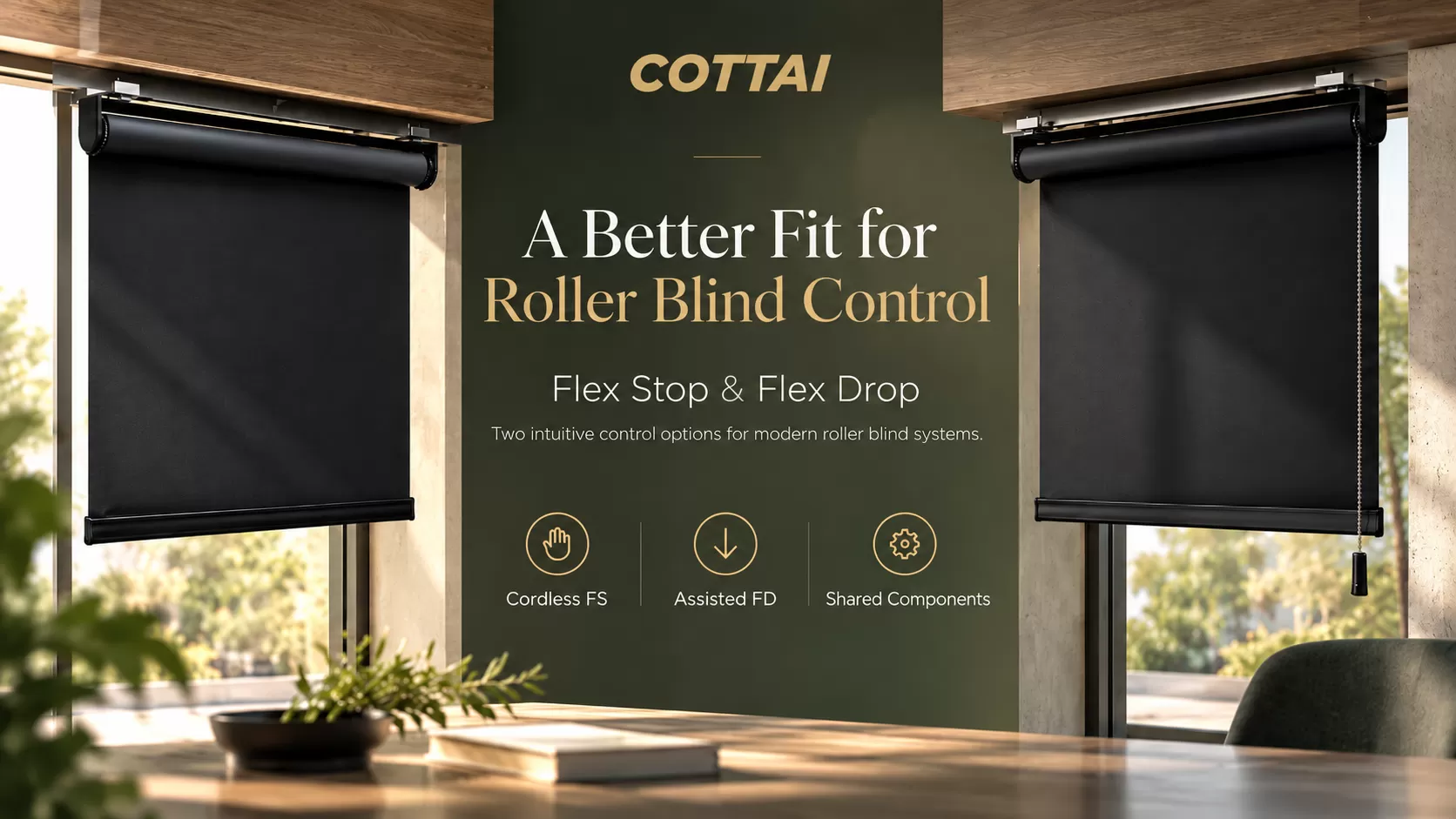 Flex Stop and Flex Drop Roller Blind System